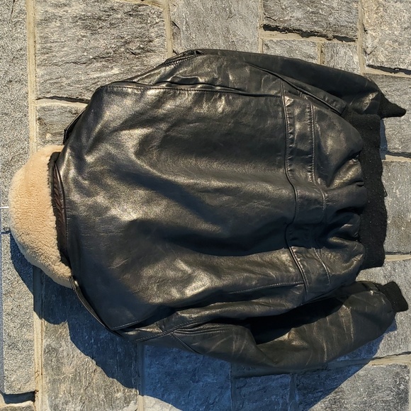 Schott NYC Sportswear Leather Bomber Jacket Size 42 - Picture 3 of 16